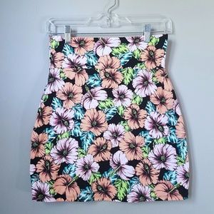 Floral high waisted miniskirt L